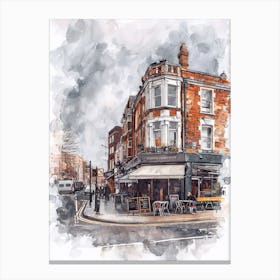 Hammersmith London Borough   Street Watercolour 4 Canvas Print