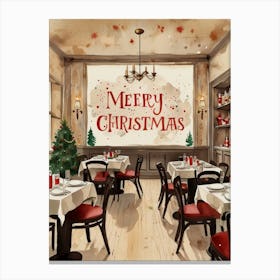 Merry Christmas Dining Room Canvas Print