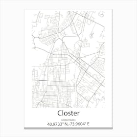 Closter,United States Minimalist Map 1 Canvas Print