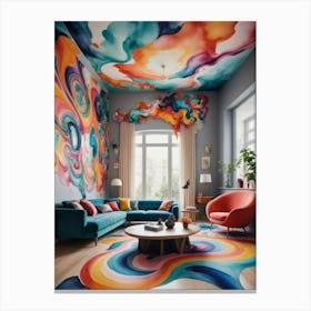 Bright Abstract Living Room Inspiration Stampe su tela