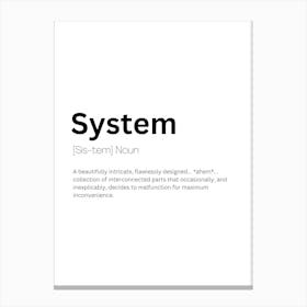 System Definition Meaning Canvas Print