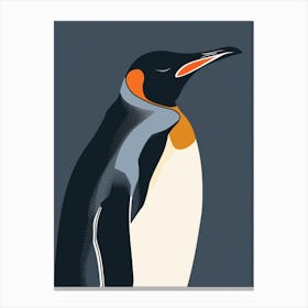 King Penguin Volunteer Point Minimalist Illustration 2 Canvas Print