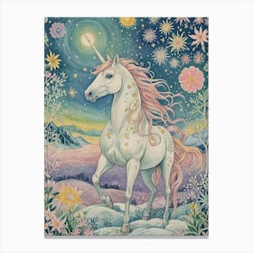 Magical Winter Unicorn Canvas Print