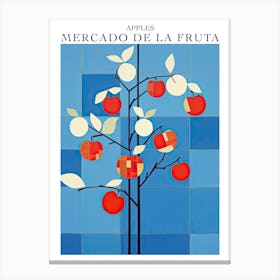 Mercado De La Fruta Apples Illustration 3 Poster Canvas Print
