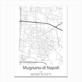 Mugnano Di Napoli,Italy Minimalist Map Canvas Print