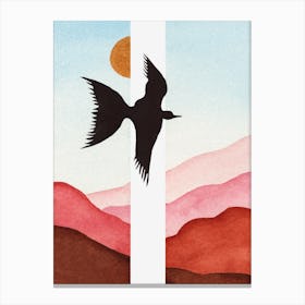 Bird & Mountains Canvas Print