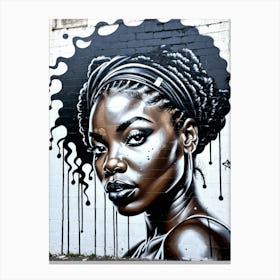 Graffiti Mural Of Beautiful Black Woman 403 Canvas Print