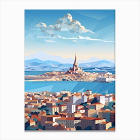 Marseille, France, Geometric Illustration 5 Canvas Print