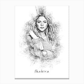 Shakira Pencil Canvas Print