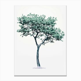 Walnut Tree Pixel Illustration 3 Canvas Print