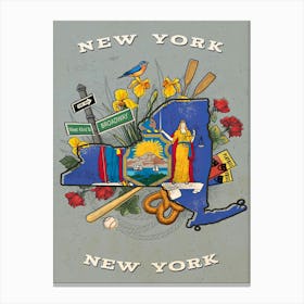 New York State Print Canvas Print