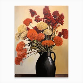 Bouquet Of Autumn Joy Sedum Flowers, Fall Florals Painting 0 Canvas Print