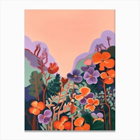 Boho Wildflower Painting Violets Viola 2 Canvas Print