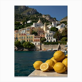 Lemons On The Beach 1 Canvas Print