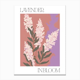 Lavender In Bloom Flowers Bold Illustration 1 Canvas Print