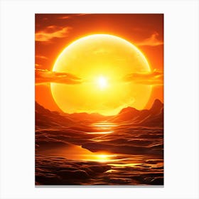 Sun Rising Over The Ocean 1 Canvas Print