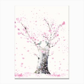 Cherry Blossoms And Birds Canvas Print