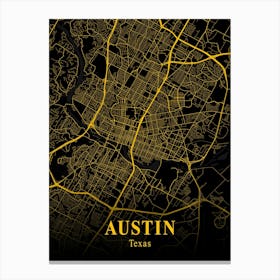 Austin Gold City Map 1 Canvas Print