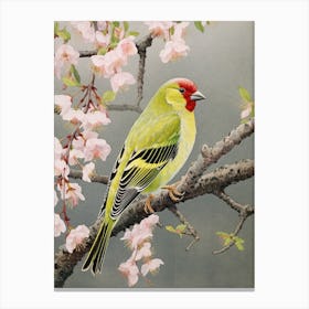 Ohara Koson Inspired Bird Painting Finch 2 Canvas Print