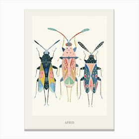 Colourful Insect Illustration Aphid 4 Poster Canvas Print