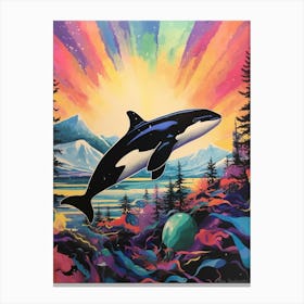 Surreal Orca Whale Mountain  Canvas Print