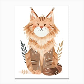 Maine Coon Cat Clipart Illustration 4 Canvas Print