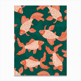 Goldfish - Green Orange Canvas Print