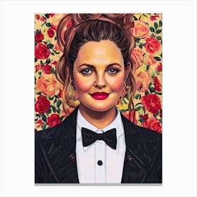 Drew Barrymore Illustration Movies Canvas Print