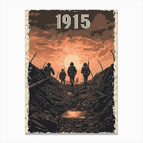 Aihrgdesign A Vintage Poster Depicting Soldiers In The Trench F013b51c 88b4 45ae B301 206236cd6ae1 1 Canvas Print