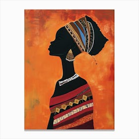 Africa Boho Art; Tribe Woman Canvas Print