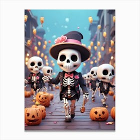 Halloween Skeletons 3 Canvas Print