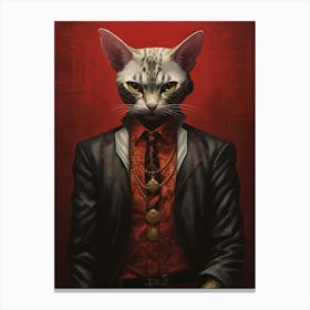 Gangster Cat Egyptian Mau Canvas Print
