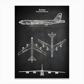 B 52 Airplane Decor Aircraft Decor Plane Decor Airplane Art Airplane Print Airplane Blueprint Airplane Art Vab521 Canvas Print