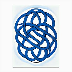 Celtic Knot Symbol Blue And White Line Drawing Canvas Print