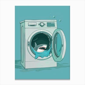 Shark In Washing Machine 2 Canvas Print
