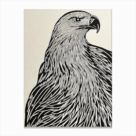 Eagle Linocut Bird Canvas Print
