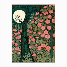 William Morris Moonlight In The Garden 2 Canvas Print