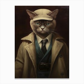 Gangster Cat Burmese Canvas Print