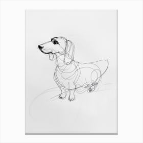 Dachshund Dog Charcoal Line 3 Canvas Print