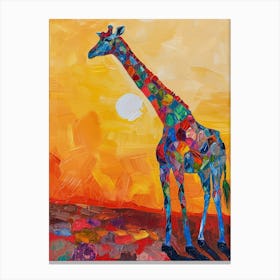 Colourful Giraffe Portrait 1 Canvas Print