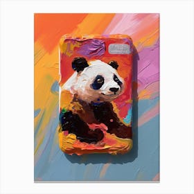 Panda Phone Case Oil Painting 4 Canvas Print