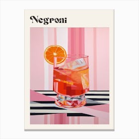 Negroni Retro Cocktail Poster Canvas Print