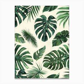 Tropical Leaves Seamless Pattern 2 Canvas Print