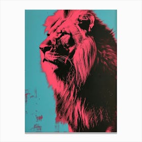 Polaroid Inspired Lion 2 Canvas Print