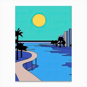 Minimal Design Style Of Miami Beach, Usa 6 Canvas Print