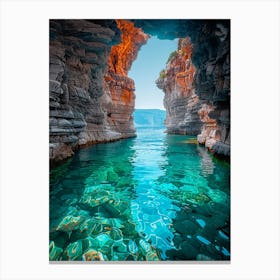 Cave In Crete, Greece Canvas Print