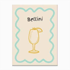 Bellini Doodle Poster Teal & Orange Canvas Print