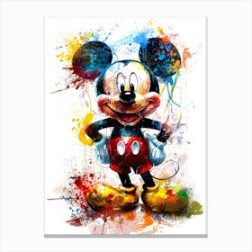 Mickey Mouse Portrait Watercolor Canvas Print