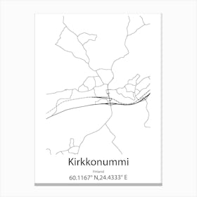 Kirkkonummi,Finland Minimalist Map Canvas Print