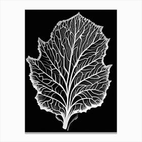Wild Lettuce Leaf Linocut 5 Canvas Print